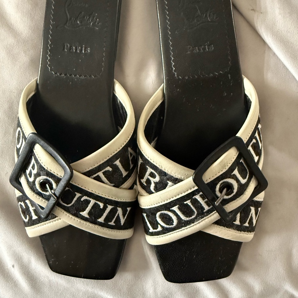 Christian Louboutin Crossimule Leather Slide Sandals